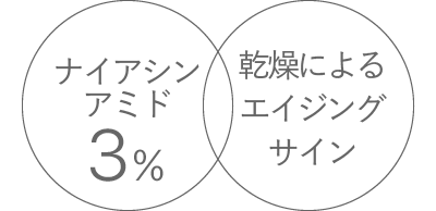 ナイアシンアミド3％／乾燥によるエイジングサイン